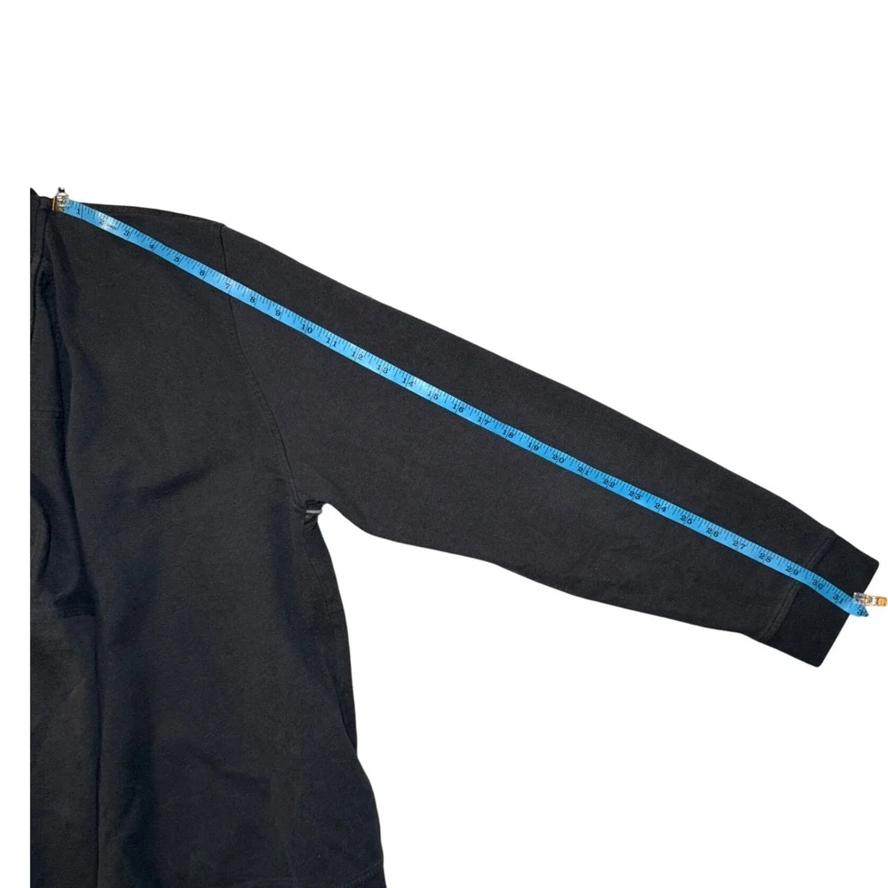 Vintage Y2K Men's XL Quarter Zip Pullover Grunge Skate Horizontal Minimal Stripe